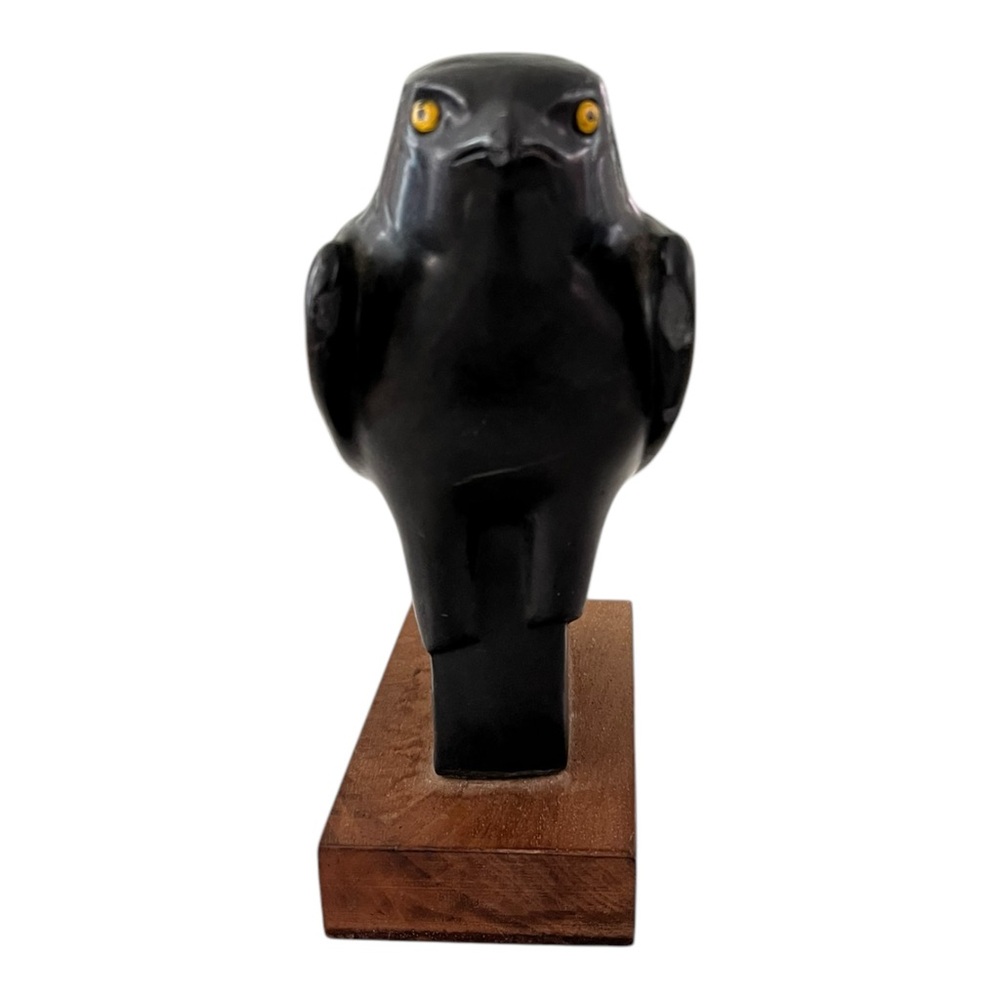 Vintage Sculpture 1955 of Egyptian God Horus Alva Studio New York Falcon (Real)